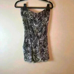 Aqua Black and White Romper Size M